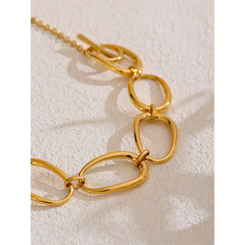Distinctive Stainless Steel Metal Unique High Quality Handmade Polished Chain Necklace Gift 2025 Gold PVD Plated Jewelry