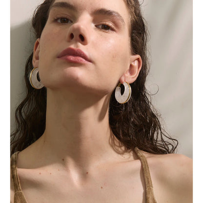 White Green Black Pink Brown Acetate Acrylic Chunky Hoop Earrings Daily Stainless Steel Trending Ear Jewelry Accessories