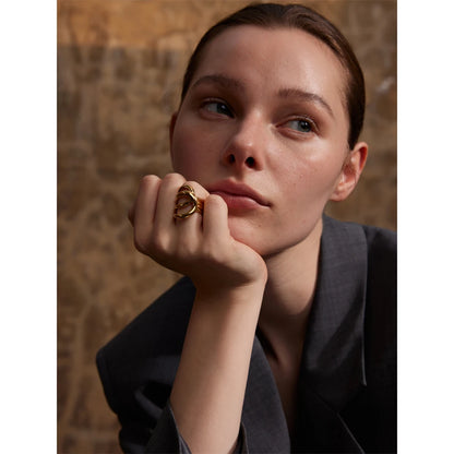 6789# Stylish Unique Design Stainless Steel Metal Geometric Unusual Ring Statement Daily Exquisite Jewelry Gift