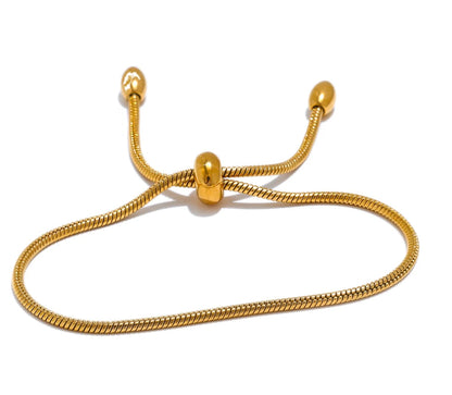 Fashion Exquisite Basic Chain Pull-out Adjustable Bracelet Bangle Gold Platinum Plated Daily High Quality Jewelry Gift