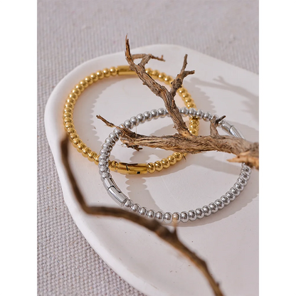 57mm Stainless Steel Statement Bracelet Bangle Charm Metal Handmade Polished Wrist Jewelry Waterproof Accessories
