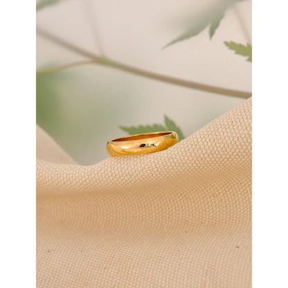 6789# Daily Classic Fashion Stainless Steel Smooth Glossy Ring 18k Gold Plated Hypoallergenic Jewelry High Quality Plated