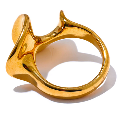 Stylish Unique Stainless Steel Irregular Geometric Ring Personalized Smooth Metal Rust Proof Finger Jewelry Accessories