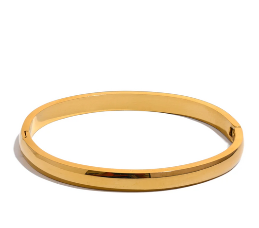 5*60mm High Quality Stainless Steel Round Smooth Bracelet Bangle Minimalist Metal Texture Rust Proof Daily Jewelry Women