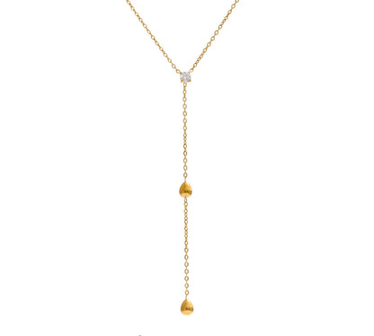 Summer Stainless Steel Heart Love Y Chain Long Thin Sexy Necklace Tarnish Resistant Metal Popular Chic Jewelry 2025