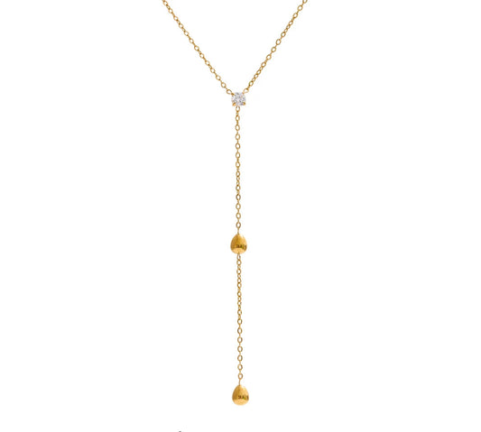 Summer Stainless Steel Heart Love Y Chain Long Thin Sexy Necklace Tarnish Resistant Metal Popular Chic Jewelry 2025