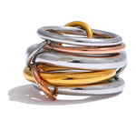 Stainless Steel 3 Colors 5 Links Stacked Rings PVD Real Gold Plated Jewelry for Women