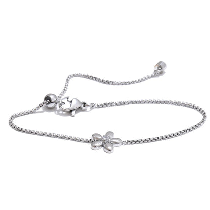 Hot Style Stainless Steel Zirconia Flower Pendant Necklace Bracelet Bangle Earrings 18K Plated Golden Versatile Jewelry