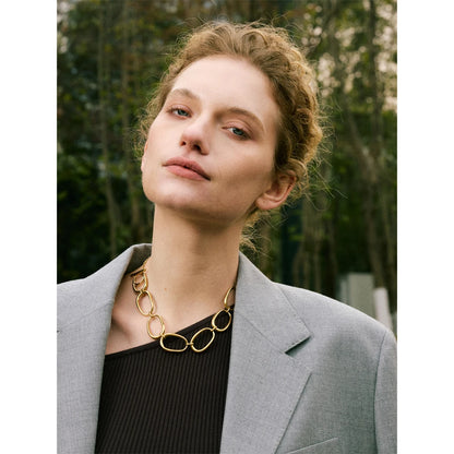 Distinctive Stainless Steel Metal Unique High Quality Handmade Polished Chain Necklace Gift 2025 Gold PVD Plated Jewelry