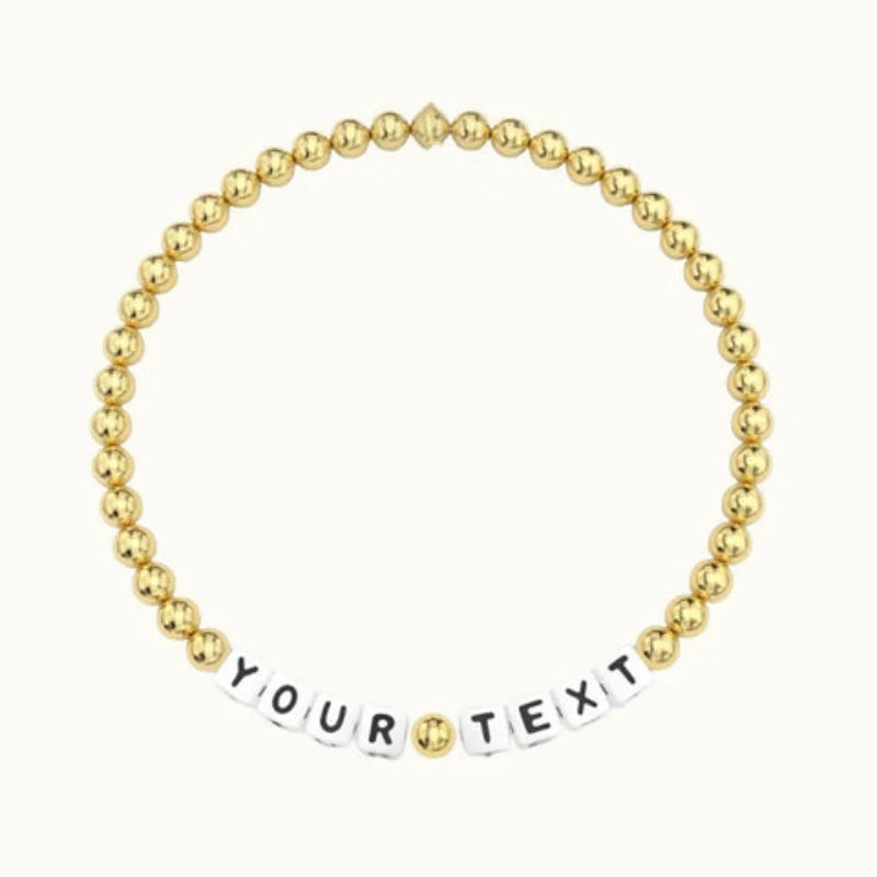 Vlen Custom Name Letter Bracelet Natural Stone Beaded Jewelry for Women Stackable Elastic Adjustable Boho Personalized