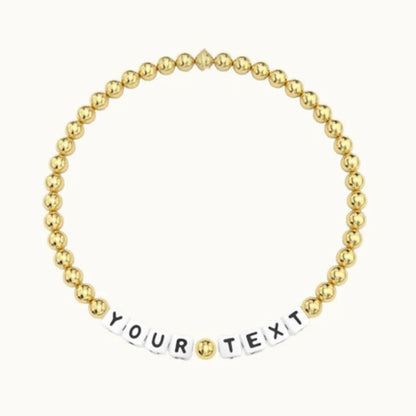 Vlen Custom Name Letter Bracelet Natural Stone Beaded Jewelry for Women Stackable Elastic Adjustable Boho Personalized