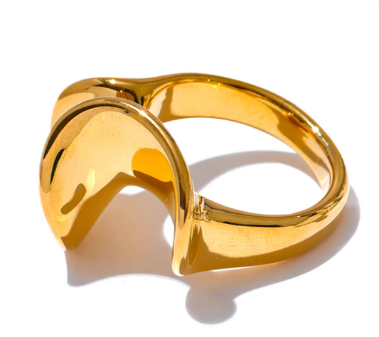 Stylish Unique Stainless Steel Irregular Geometric Ring Personalized Smooth Metal Rust Proof Finger Jewelry Accessories
