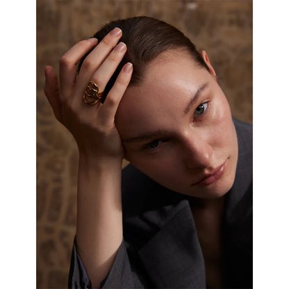 6789# Stylish Unique Design Stainless Steel Metal Geometric Unusual Ring Statement Daily Exquisite Jewelry Gift