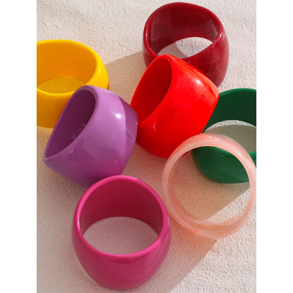 66mm Fashion Y2K Wrist Jewelry Very Big Resin Wide Bracelet Bangle for Women Summer Fashion Party Charm Accessories