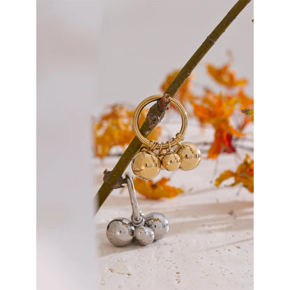 6789# Stainless Steel Beads Ball Handmade Ring Rust Proof 18K PVD Plated Personalized Trendy Charm Finger Jewelry 2025
