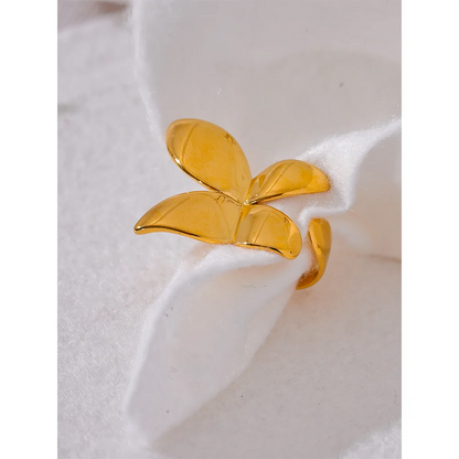 Exquisite Stainless Steel Butterfly Ring Waterproof 18K PVD Plated Metal Fashion Finger Jewelry бижутерия для женщин