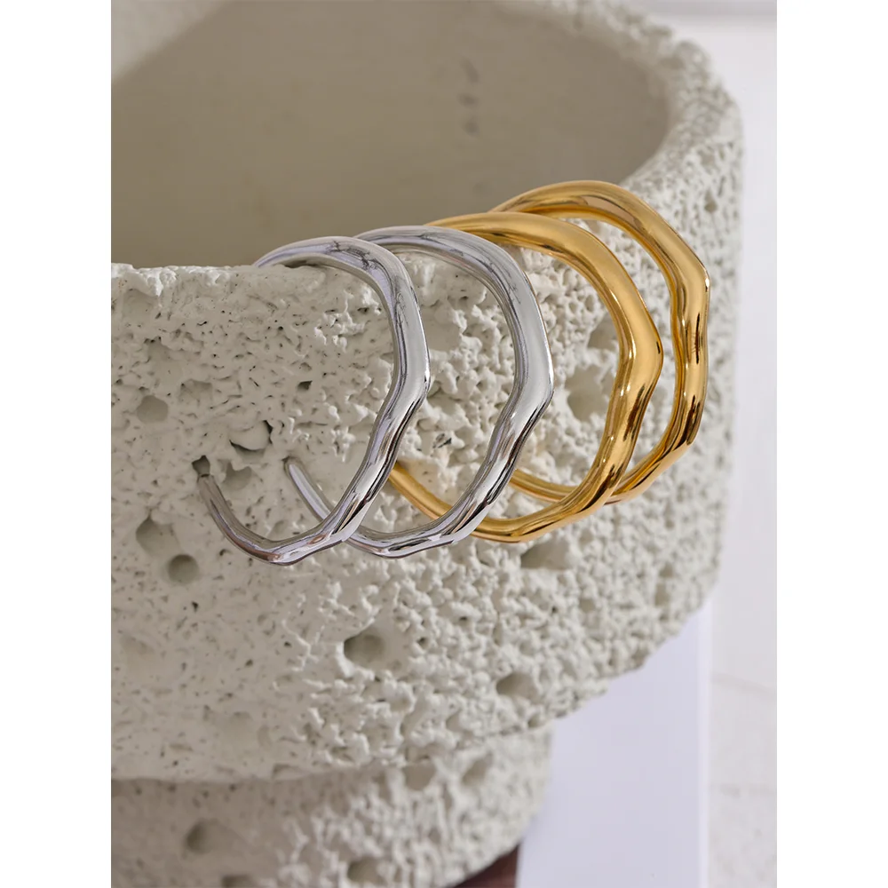 Minimalist Stainless Steel Geometric Chic Earrings Waterproof Metal 18K Gold Plated Simple Daily High Quality Jewelry Gift
