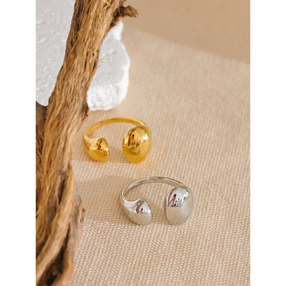 Stainless Steel High Quality Minimalist Daily Smooth Fashion Open Adjustable Ring Waterproof Electroplated Cast Jewelry
