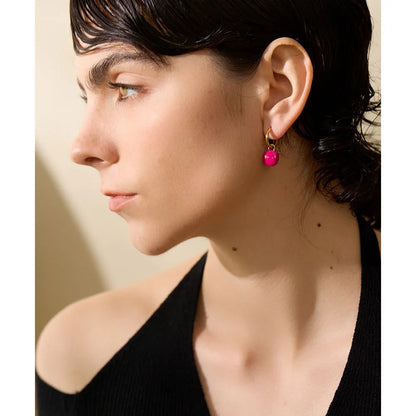 Colorful Enamel Candy Stainless Steel Square Drop Chic Hoop Earrings Women 18K PVD Plated Stylish Summer Jewelry Bijoux