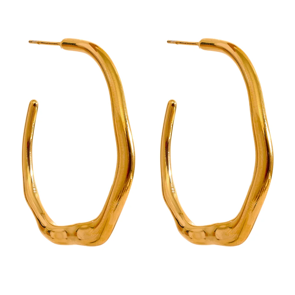 Minimalist Stainless Steel Geometric Chic Earrings Waterproof Metal 18K Gold Plated Simple Daily High Quality Jewelry Gift
