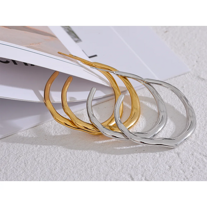 Minimalist Stainless Steel Geometric Chic Earrings Waterproof Metal 18K Gold Plated Simple Daily High Quality Jewelry Gift
