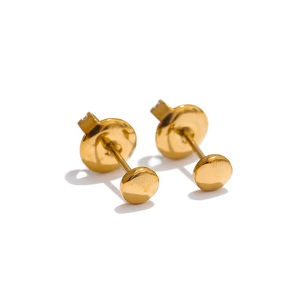 Mini Very Small Chic Heart Star Flower Round Daily Stacked-up Earrings Women Stainless Steel Versatile Waterproof Jewelry