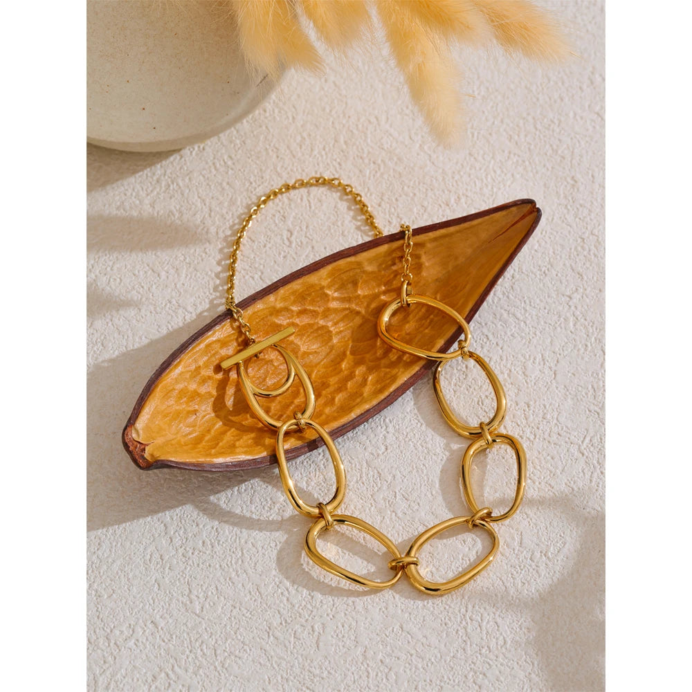Distinctive Stainless Steel Metal Unique High Quality Handmade Polished Chain Necklace Gift 2025 Gold PVD Plated Jewelry
