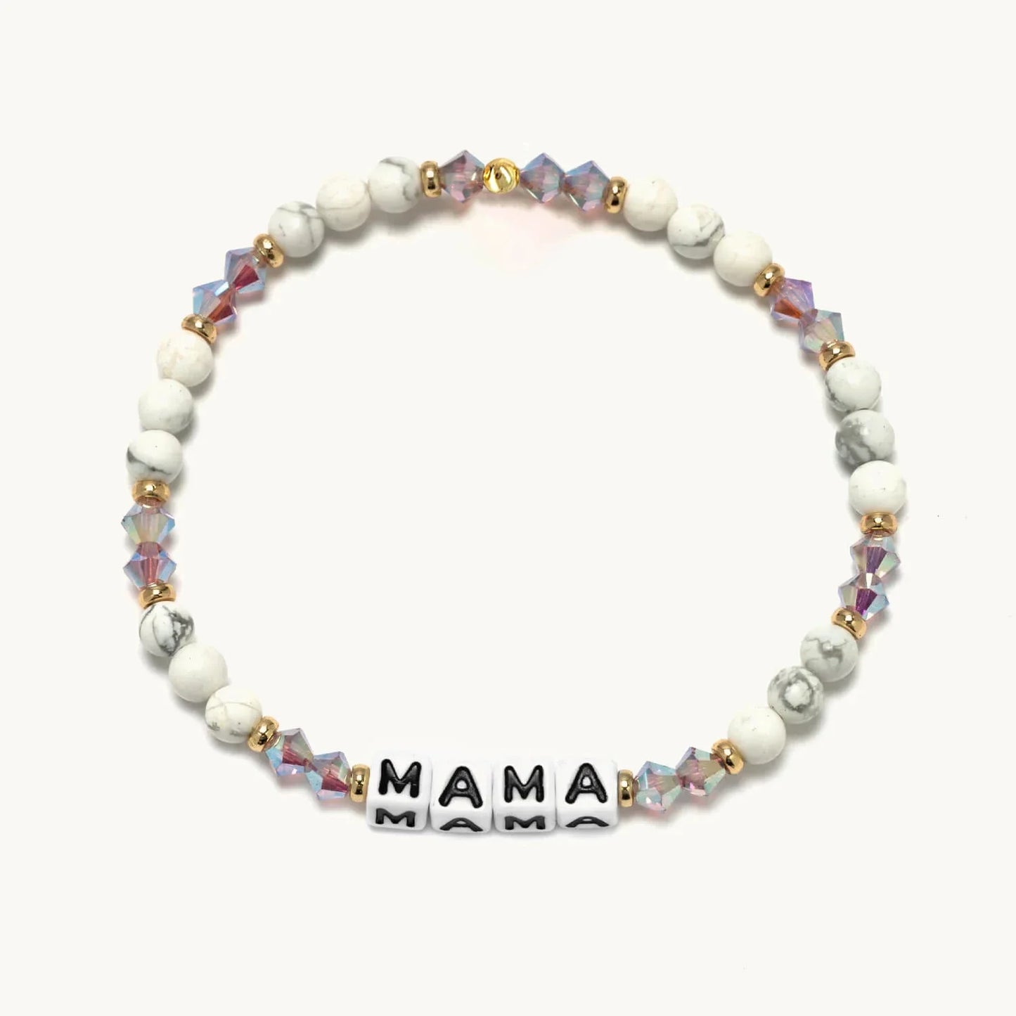 Vlen Custom Name Letter Bracelet Natural Stone Beaded Jewelry for Women Stackable Elastic Adjustable Boho Personalized
