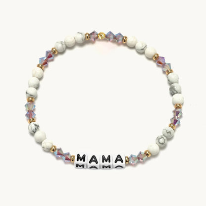 Vlen Custom Name Letter Bracelet Natural Stone Beaded Jewelry for Women Stackable Elastic Adjustable Boho Personalized