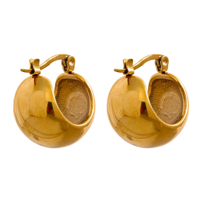 Charm Stainless Steel Chunky Geometric Unusual Earrings Personalized Metal Rust Proof 18K Gold Color Jewelry Bijoux Femme