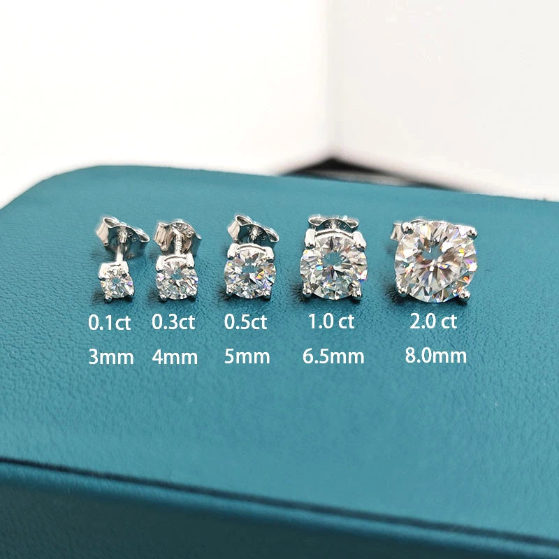GRA Certificates 100% Real Moissanita D VVS1 Pass Diamond Tester Moissanite And Zircon Stud Earrings For Women Wedding Jewelry