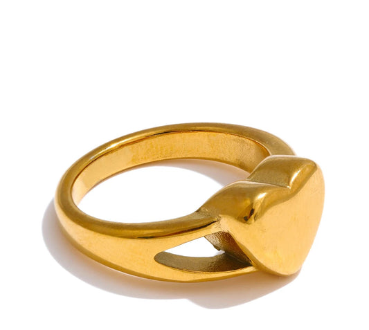 6789# Stainless Steel Metal Heart High Quality Women Ring Gold Silver Color Charm Romantic Jewelry 18K PVD Plated