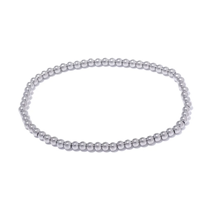 3/4/5/6 MM Stainless Steel Beads Daily Handmade Elastic Bracelet Bangle Waterproof Wrist Wholesale Gold Color Jewelry Men