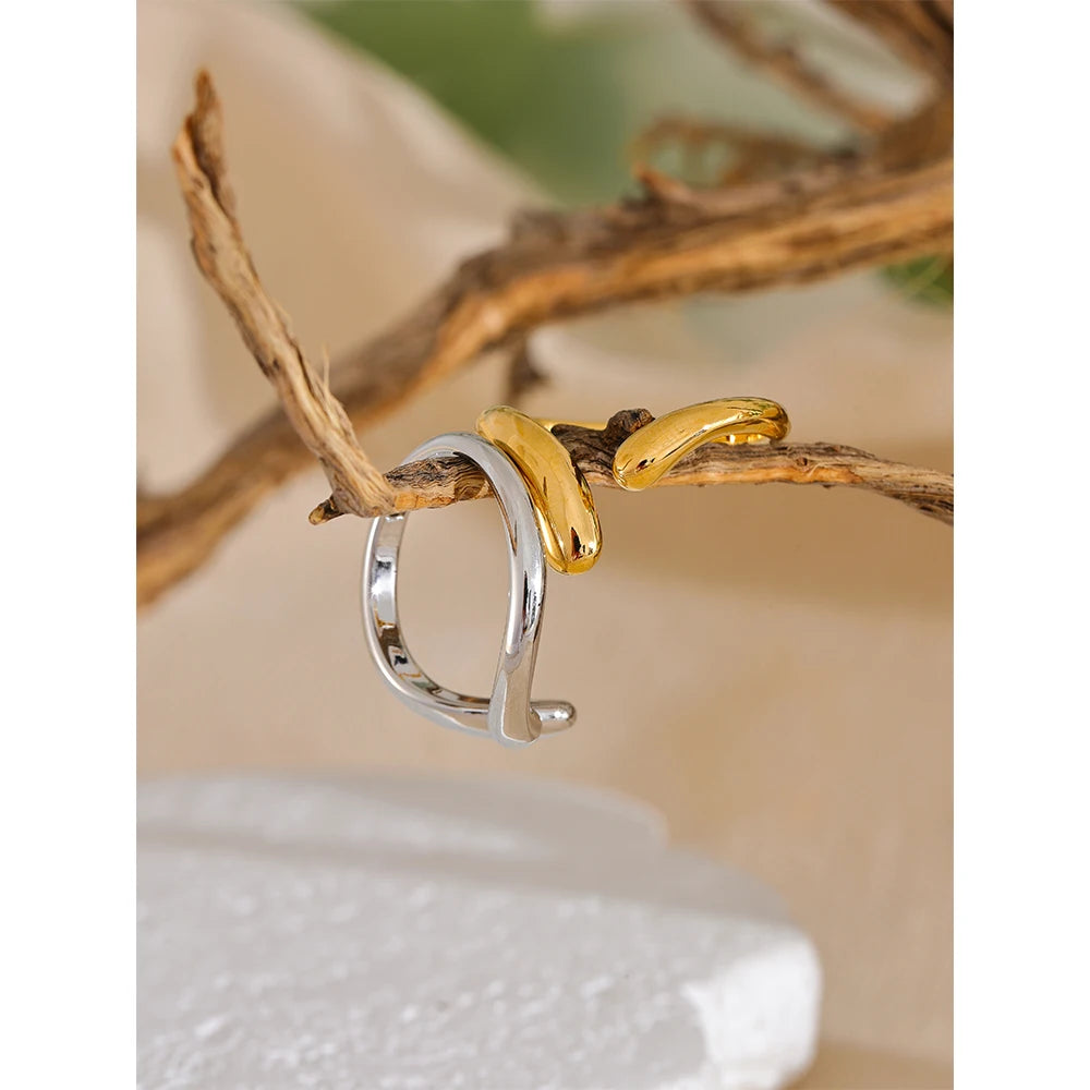 Minimalist New Style Stainless Steel Open Chic Adjustable Ring Fashion Thin Finger Korean High Quality Jewelry 18K Golden