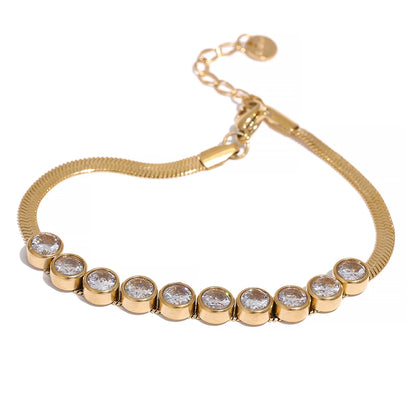 Stainless Steel Colorful White Cubic Zirconia Bracelet Bangle  Colorful Luxury Exquisite Jewelry бижутерия для женщин