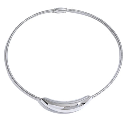 Waterproof Stainless Steel Popular Choker Light Necklace Women Statement Metal 18K Gold Plated Trendy Fashion Jewelry
