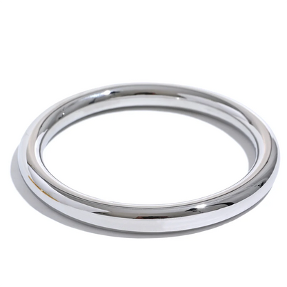 65mm Polished Textured Waterproof Stainless Steel Big Bracelet Bangle Statement Glossy Minimalist Jewelry High Quality