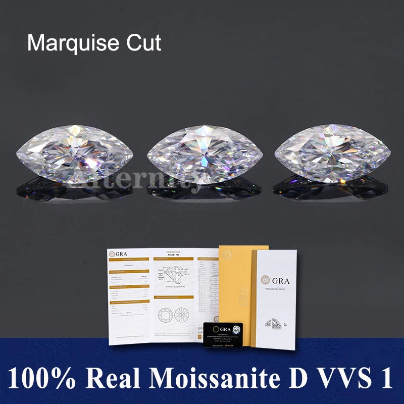 Customized marquise 2x4mm Loose Moissanite Gemstones  D Color VVS1 Past Diamond Tester Pen