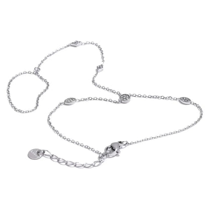 Trendy Stainless Steel Zircon Beads Back of Hand Chain Finger Bracelet Fashion Chic Sexy Jewelry Waterproof Wholesale Gift