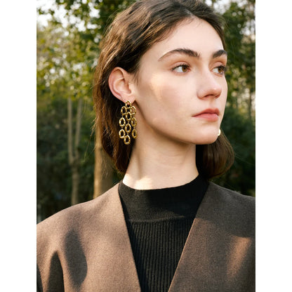 Fashion Exclusive Style Stainless Steel Drop Dangle Statement Earrings PVD Waterproof Plated Personality Jewelry for Women