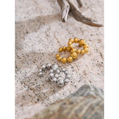 316L Stainless Steel Round Beads Ear Bone Earrings 16K PVD Plated Fashion Personalized Ear Clip Accessories 2025
