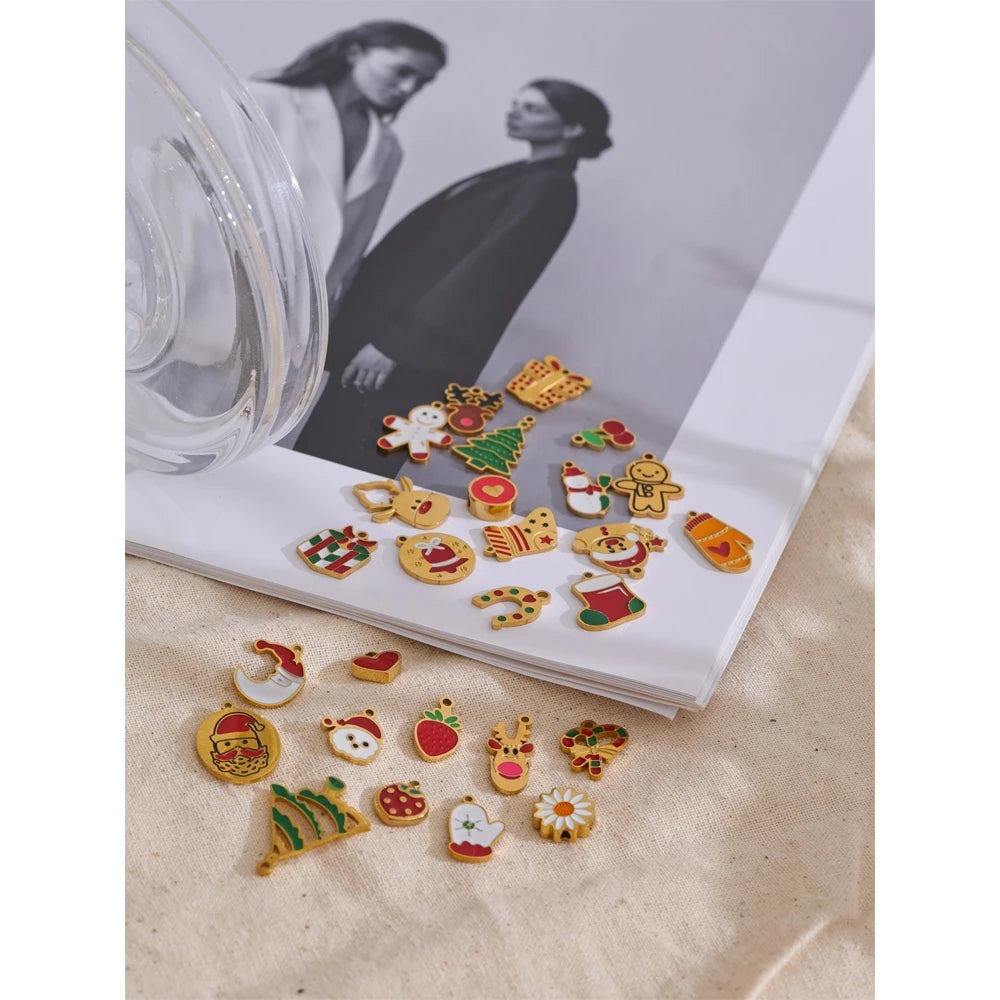 Arrival 316L Stainless Steel Christmas Gift DIY Accessories Making Necklace Bracelet Earring 18K Gold Color Plated