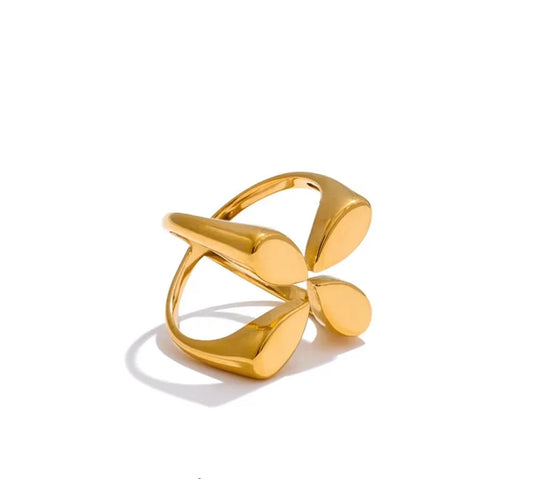 Stylish Unique Design Stainless Steel Wide Open Ring Water Resistant Metal Distinctive Finger Jewelry Accessories