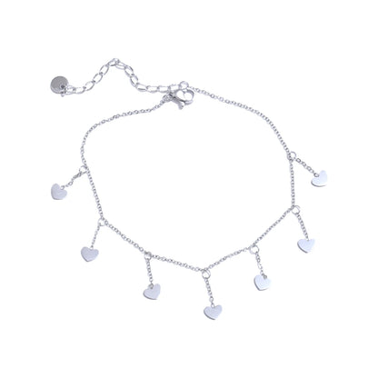 Summer Arrival Stainless Steel Heart Drop Exquisite Foot Chain Anklet for Women Waterproof Sandy Beach Jewelry Bijoux