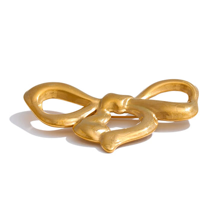 Stainless Steel Christmas Bow Knot Brooches Rust Proof Charm Unisex Jewelry for Women Men Wholesale Gift