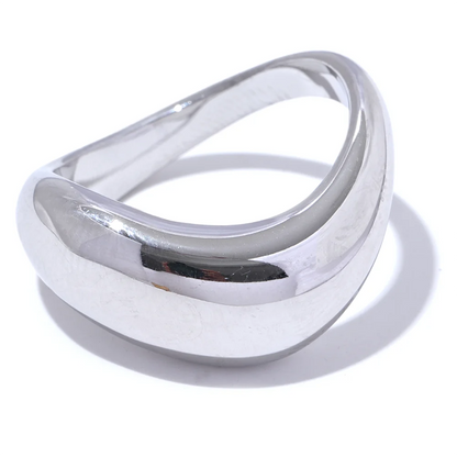 Minimalist Smooth Stainless Steel Metal Geometric Finger Ring Waterproof 18K PVD Plated Distinctive Jewelry Bijoux New