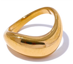 Minimalist Smooth Stainless Steel Metal Geometric Finger Ring Waterproof 18K PVD Plated Distinctive Jewelry Bijoux New