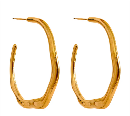 Minimalist Stainless Steel Geometric Chic Earrings Waterproof Metal 18K Gold Plated Simple Daily High Quality Jewelry Gift