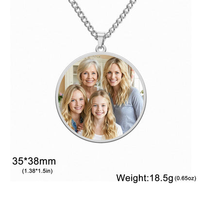 Print Demand Photo Necklace Personalized Picture Custom Gift For Men Woman Couple Family Father Chain Stainless Steel Jewelry