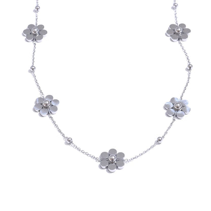 Stainless Steel Flower Chain Fashion Necklace PVD Plated Golden Waterproof Polished High Quality Jewelry for Women